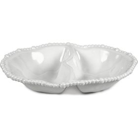 Baci Milano Joke Table Kitchen Melamin 2'li Bölmeli Beyaz Tabak