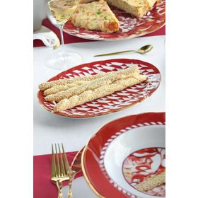 Baci Milano Le Rouge Oval 27 cm Porselen Tabak