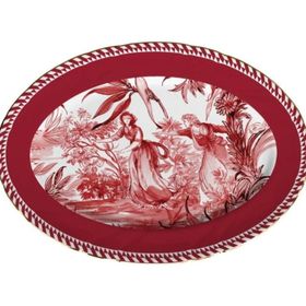 Baci Milano Le Rouge Oval 36x26 cm Porselen Tabak