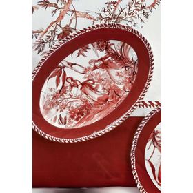 Baci Milano Le Rouge Oval 36x26 cm Porselen Tabak