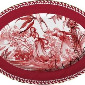 Baci Milano Le Rouge Oval 36x26 cm Porselen Tabak