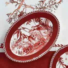 Baci Milano Le Rouge Oval 36x26 cm Porselen Tabak