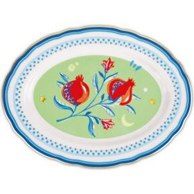 Baci Milano Mamma Mia 34x25 cm Nar Desenli Oval Servis Tabağı