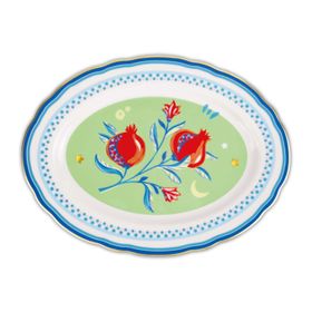 Baci Milano Mamma Mia 34x25 cm Nar Desenli Oval Servis Tabağı