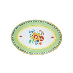 Baci Milano Mamma Mia 50x35 cm Çiçek Desenli Oval Servis Tabağı