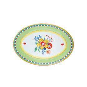 Baci Milano Mamma Mia 50x35 cm Çiçek Desenli Oval Servis Tabağı