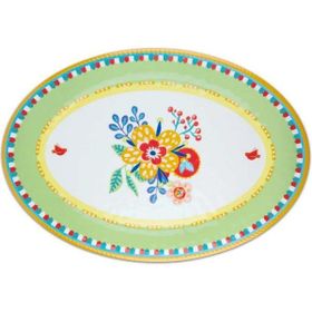 Baci Milano Mamma Mia 50x35 cm Çiçek Desenli Oval Servis Tabağı