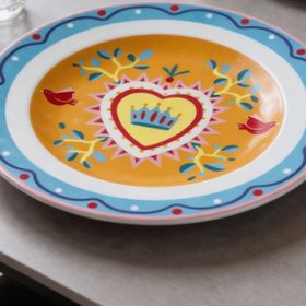 Baci Milano Mamma Mia 6'lı 21,5 CM Kalp Desenli Tabak Seti