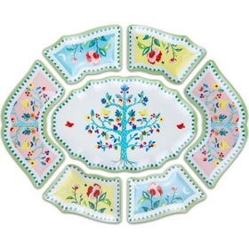 Baci Milano Mamma Mia Ağaç Desenli 7 Parça 50 cm x 60 cm Meze Tabağı