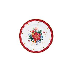 Baci Milano Mamma Mia Çiçek Desenli 28 CM Kırmızı Yemek Tabağı