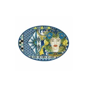 Baci Milano Sicily 35.5x51 CM Mavi Oval Servis Tabağı