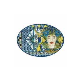 Baci Milano Sicily 35.5x51 CM Mavi Oval Servis Tabağı