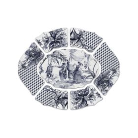 Baci Milano Versailles 7 Parça Melamin 60x50 cm Mavi Meze Kasesi