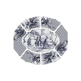Baci Milano Versailles 7 Parça Melamin 60x50 cm Mavi Meze Kasesi