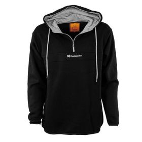 Backpacker Kapüşonlu Yarım Fermuarlı Siyah Erkek Sweatshirt