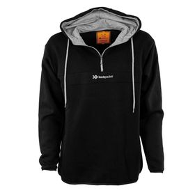 Backpacker Kapüşonlu Yarım Fermuarlı Siyah Erkek Sweatshirt