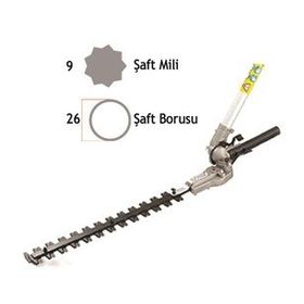 Baco Ø26 mm 9 Diş Motorlu Tirpan Yüksek Lukstrum Çit Bicme Aparatı