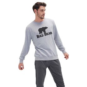 Bad Bear 200212011 Gri Melanj Crewneck Erkek Kazak