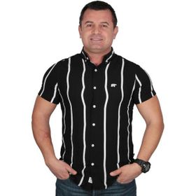 Bad Bear 21.01.30.015 Sergio Çizgili Siyah Erkek Gömlek