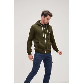 Bad Bear 21.02.12.028 Even Full Zip C38 Düz Yaka Regular Fit Düz Haki Erkek Sweatshirt