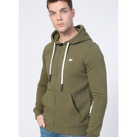Bad Bear 21.02.12.028 Even Full Zip C38 Düz Yaka Regular Fit Düz Haki Erkek Sweatshirt