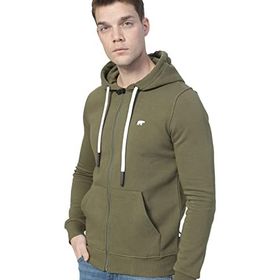 Bad Bear 21.02.12.028 Even Full Zip C38 Düz Yaka Regular Fit Düz Haki Erkek Sweatshirt