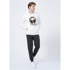 Bad Bear 21.02.14.003_BACKUP SWEATPANT Koyu Gri Baskılı Erkek Eşofman Altı