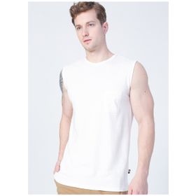 Bad Bear 22.01.23.002 Tribe Tank-Top Düz Yaka Normal Kalıp Düz Kırık Beyaz Erkek Atlet