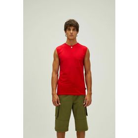 Bad Bear 22.01.23.002 Tribe Tank-Top Düz Yaka Normal Kalıp Düz Kırmızı Erkek Atlet