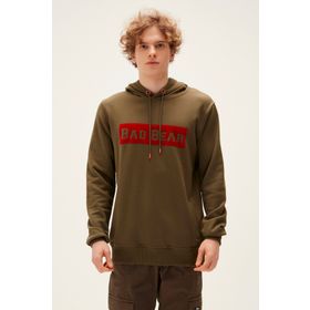 Bad Bear 22.02.12.015-C70 Haki Yeşil Baskılı Kapüşonlu Erkek Sweatshirt