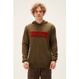 Bad Bear 22.02.12.015-C70 Haki Yeşil Baskılı Kapüşonlu Erkek Sweatshirt