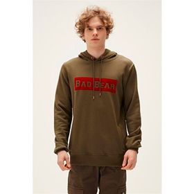 Bad Bear 22.02.12.015-C70 Haki Yeşil Baskılı Kapüşonlu Erkek Sweatshirt
