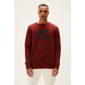 Bad Bear 220212007 Logo Kahverengi Crewneck Erkek Kazak
