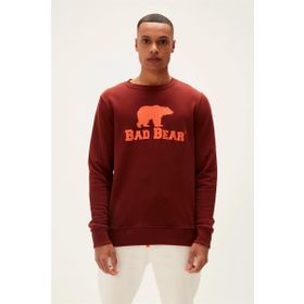 Bad Bear 220212007 Logo Kahverengi Crewneck Erkek Kazak