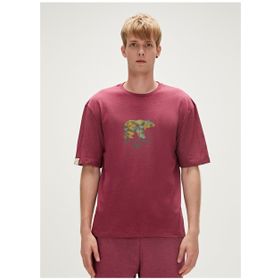 Bad Bear 23.01.07.007 Re-Finger Baskılı Bordo Erkek T-Shirt