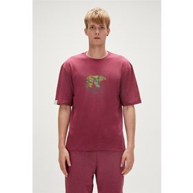 Bad Bear 23.01.07.007 Re-Finger Baskılı Bordo Erkek T-Shirt
