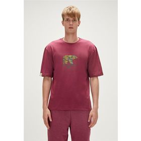 Bad Bear 23.01.07.007 Re-Finger Baskılı Bordo Erkek T-Shirt