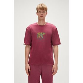 Bad Bear 23.01.07.007 Re-Finger Baskılı Bordo Erkek T-Shirt