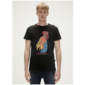 Bad Bear 23.01.07.012 Cockerel Baskılı Siyah Erkek T-Shirt