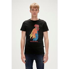 Bad Bear 23.01.07.012 Cockerel Baskılı Siyah Erkek T-Shirt