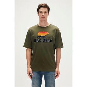 Bad Bear 23.01.07.027 Koyu Yeşil Tripart Erkek T-Shirt