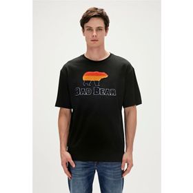 Bad Bear 23.01.07.027 Tripart Baskılı Siyah Erkek T-Shirt