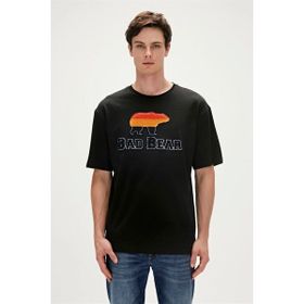 Bad Bear 23.01.07.027 Tripart Baskılı Siyah Erkek T-Shirt