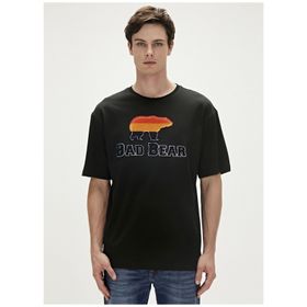 Bad Bear 23.01.07.027 Tripart Baskılı Siyah Erkek T-Shirt