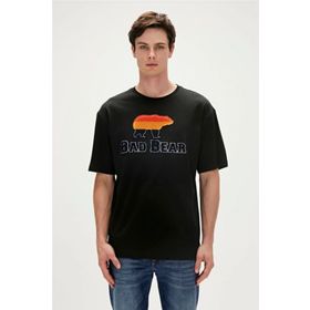 Bad Bear 23.01.07.027 Tripart Baskılı Siyah Erkek T-Shirt