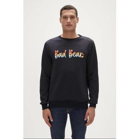 Bad Bear 23.02.12.016-C01 Manuscript Crewneck Erkek Siyah Sweatshirt