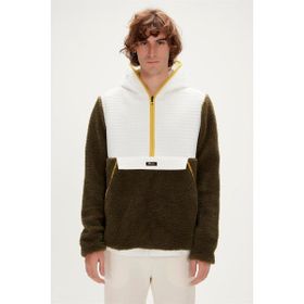 Bad Bear 23.02.29.007 Leonard Half Zip Plush Jacket Haki Erkek Polar