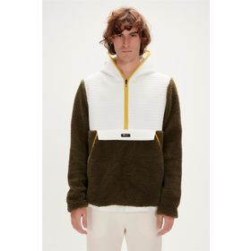 Bad Bear 23.02.29.007 Leonard Half Zip Plush Jacket Haki Erkek Polar