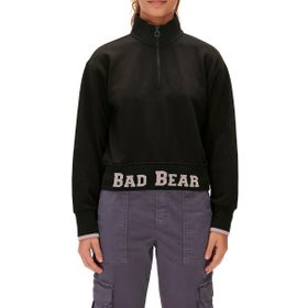 Bad Bear 230412004 Zoe Siyah Half-Zip Sweatshirt Kadın Kazak