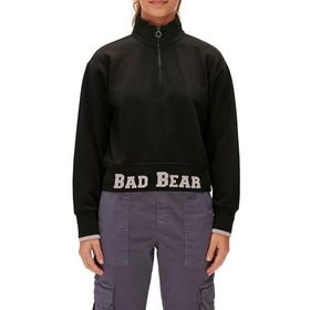 Bad Bear 230412004 Zoe Siyah Half-Zip Sweatshirt Kadın Kazak